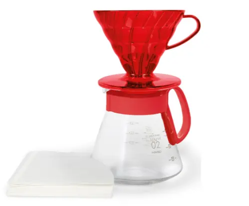 Hario V60 Dripper & Server Set 02 (desert red)